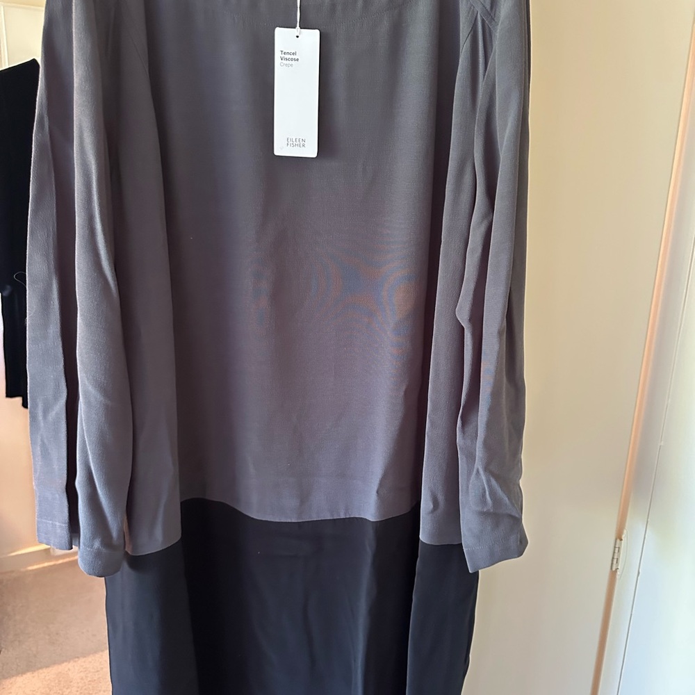 Eileen Fisher Charcoal and Black dress